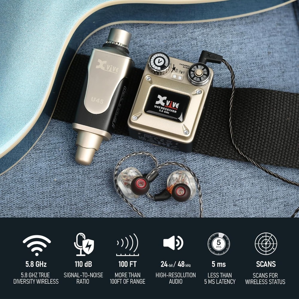 Xvive U45 نظام مراقبة الأذن ال - مراجعة In Ear Monitor Iem وسعره